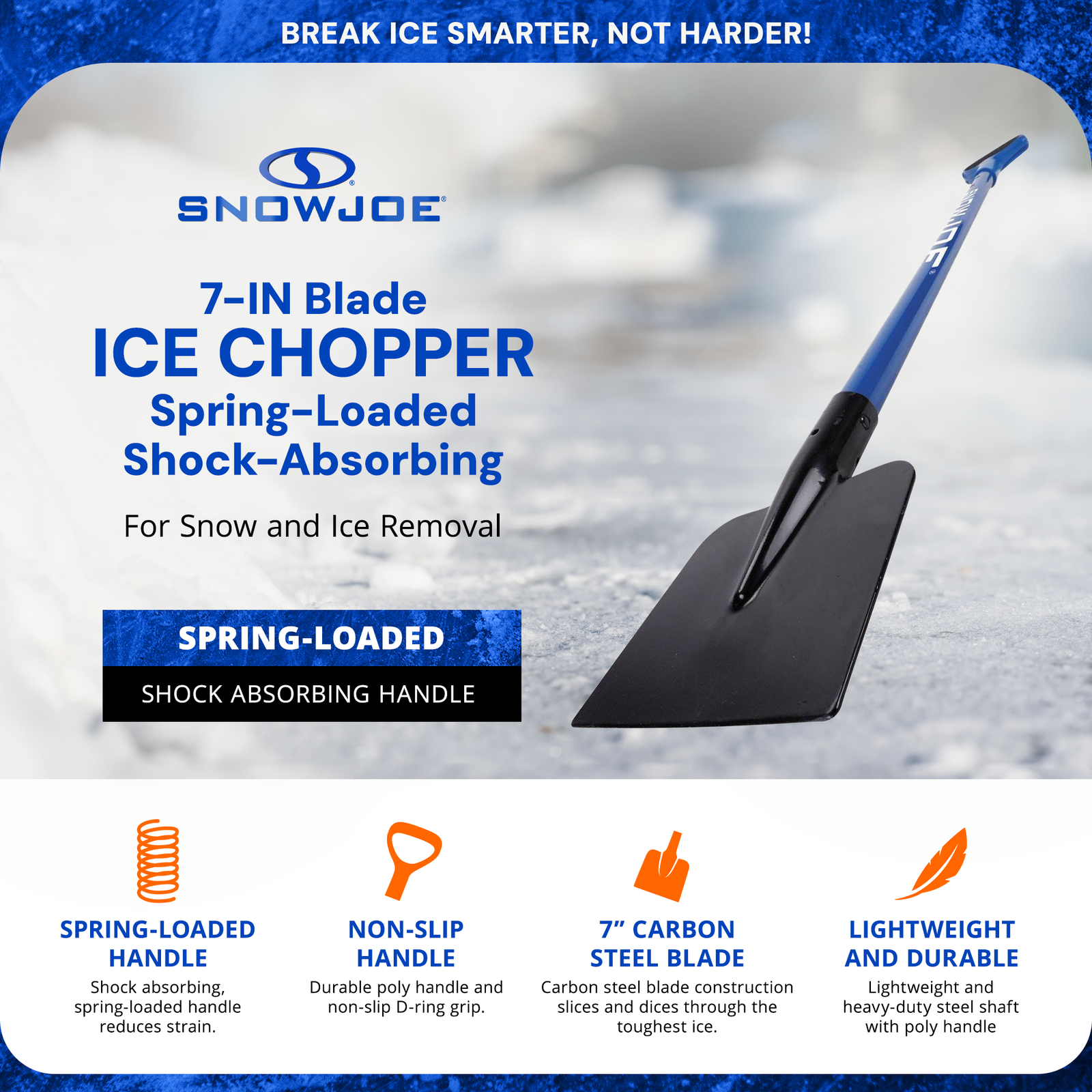 Snow Joe 7" Impact Reducing Steel Ice Chopper w/Shock Absorbing Handle(Open Box) - VMInnovations