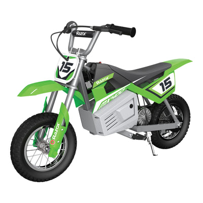 Razor MX400 Dirt Rocket Electric Motocross Motorcycle Bikes, 1 White & 1 Green