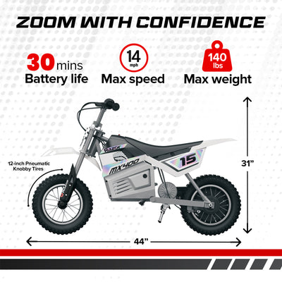 Razor MX400 Dirt Rocket Electric Motocross Motorcycle Bikes, 1 White & 1 Green - VMInnovations