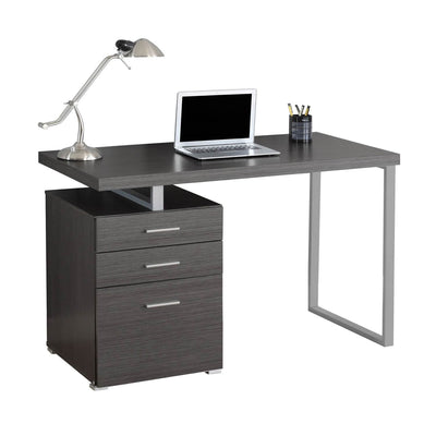 Monarch Specialties Left/Right Contemporary Office Computer Desk, Gray (2 Pack)