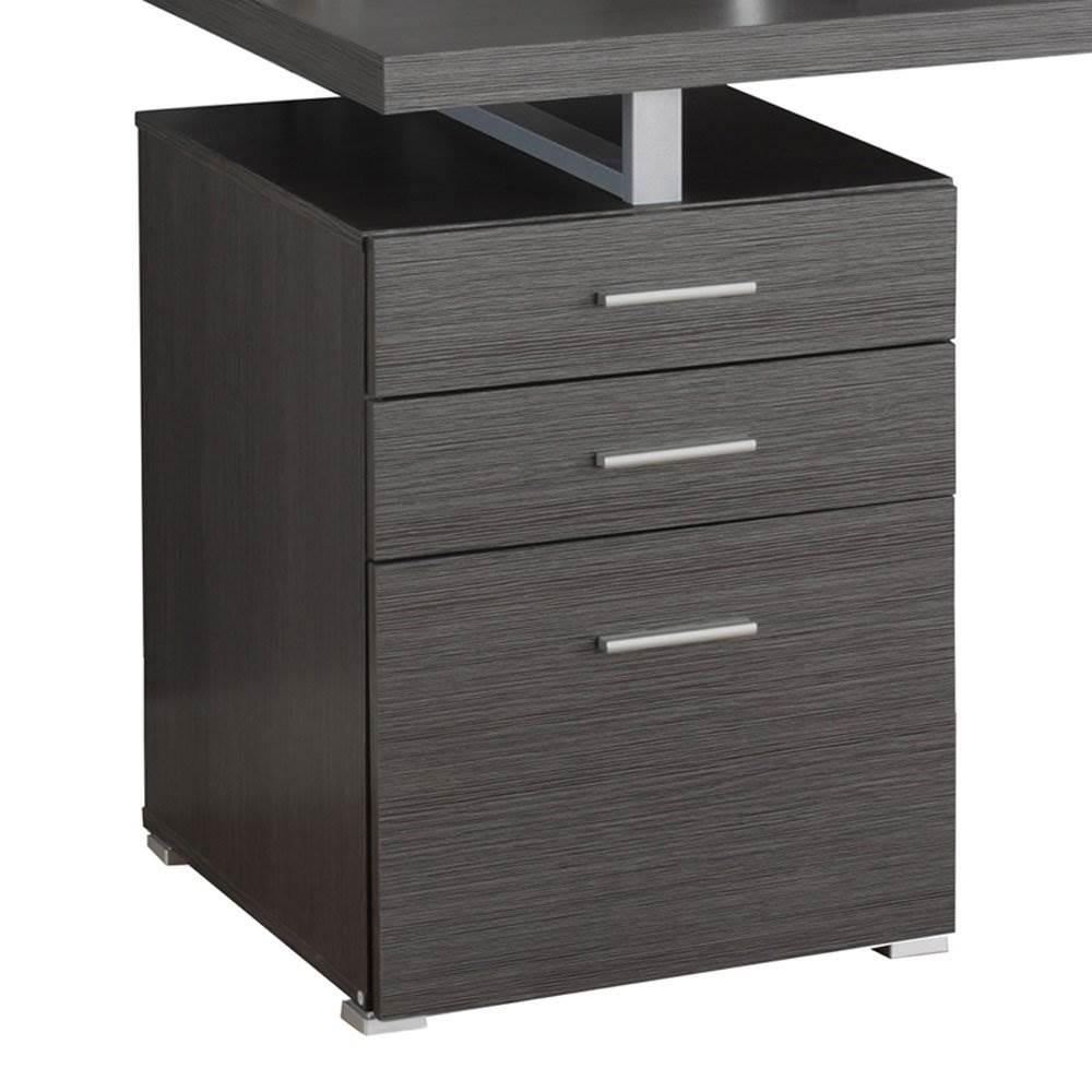 Monarch Specialties Left/Right Contemporary Office Computer Desk, Gray (2 Pack)