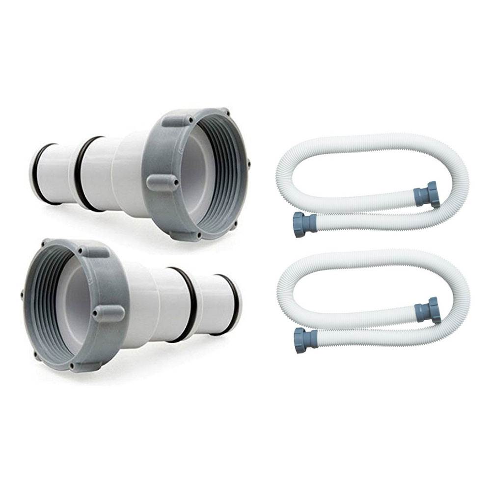 Intex 1.5" Diameter Pump Replacement Hose 59" (2 Pack) + Adapter A (2 Pack) - VMInnovations