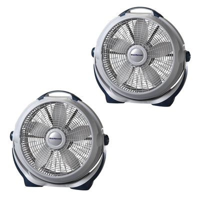 Lasko Wind Machine 3300 20 Inch 3 Speed Cooling Pivoting Head Floor Fan (2 Pack) - VMInnovations