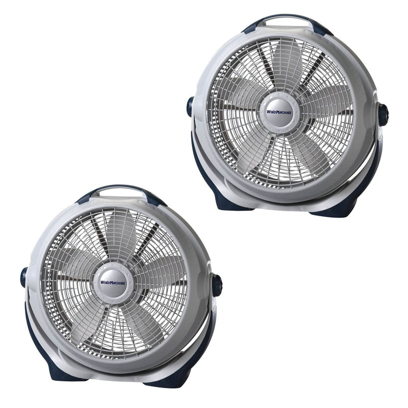 Lasko Wind Machine 3300 20 Inch 3 Speed Cooling Pivoting Head Floor Fan (2 Pack)