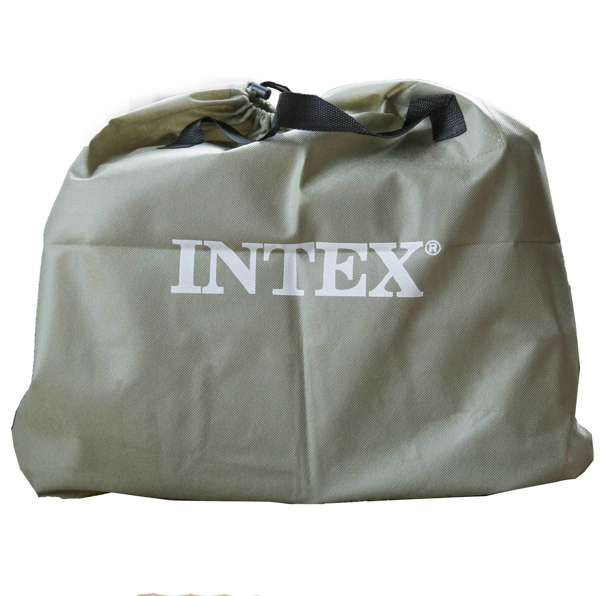 Intex Twin Size Air Mattress w/Built-In Pump & Pillow (2 Pack) + Cover (2 Pack)