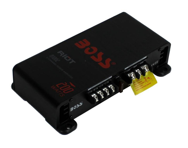 BOSS R1002 200W 2-Channel RIOT Car Audio High Power Amplifier Amps (2 Pack)