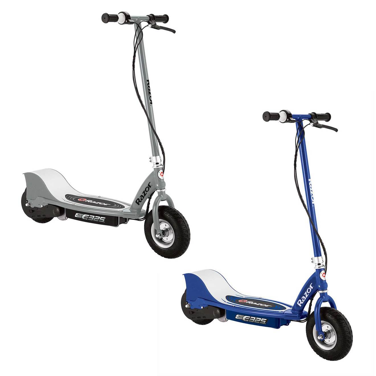 Razor E325 Electric Battery Motorized Ride On Kids Scooters, 1 Silver & 1 Navy