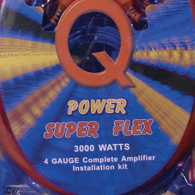 QPower Super Flex 4-Gauge 3000-Watt Car Audio Amplifier Wiring Amp Kit (4 Pack) - VMInnovations
