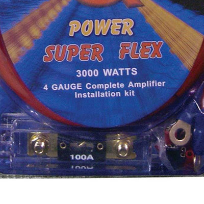 QPower Super Flex 4-Gauge 3000-Watt Car Audio Amplifier Wiring Amp Kit (4 Pack)