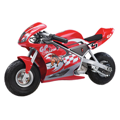 Razor 24V Mini Bike 1 Speed Dirt Racing Motorcycle Pocket Rocket, 2 Pack, Red