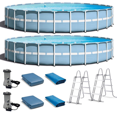 Intex 24'x 52" Prism Frame Above Ground Swimming Pool w/ Filter Pump  (2 Pack)