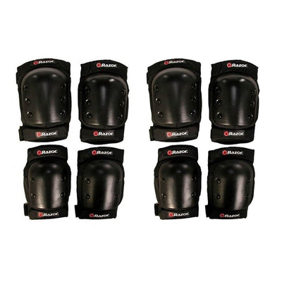 Razor Deluxe Child Multi-Sport Elbow & Knee Pad Safety Pro Set - Black (2 Pack)