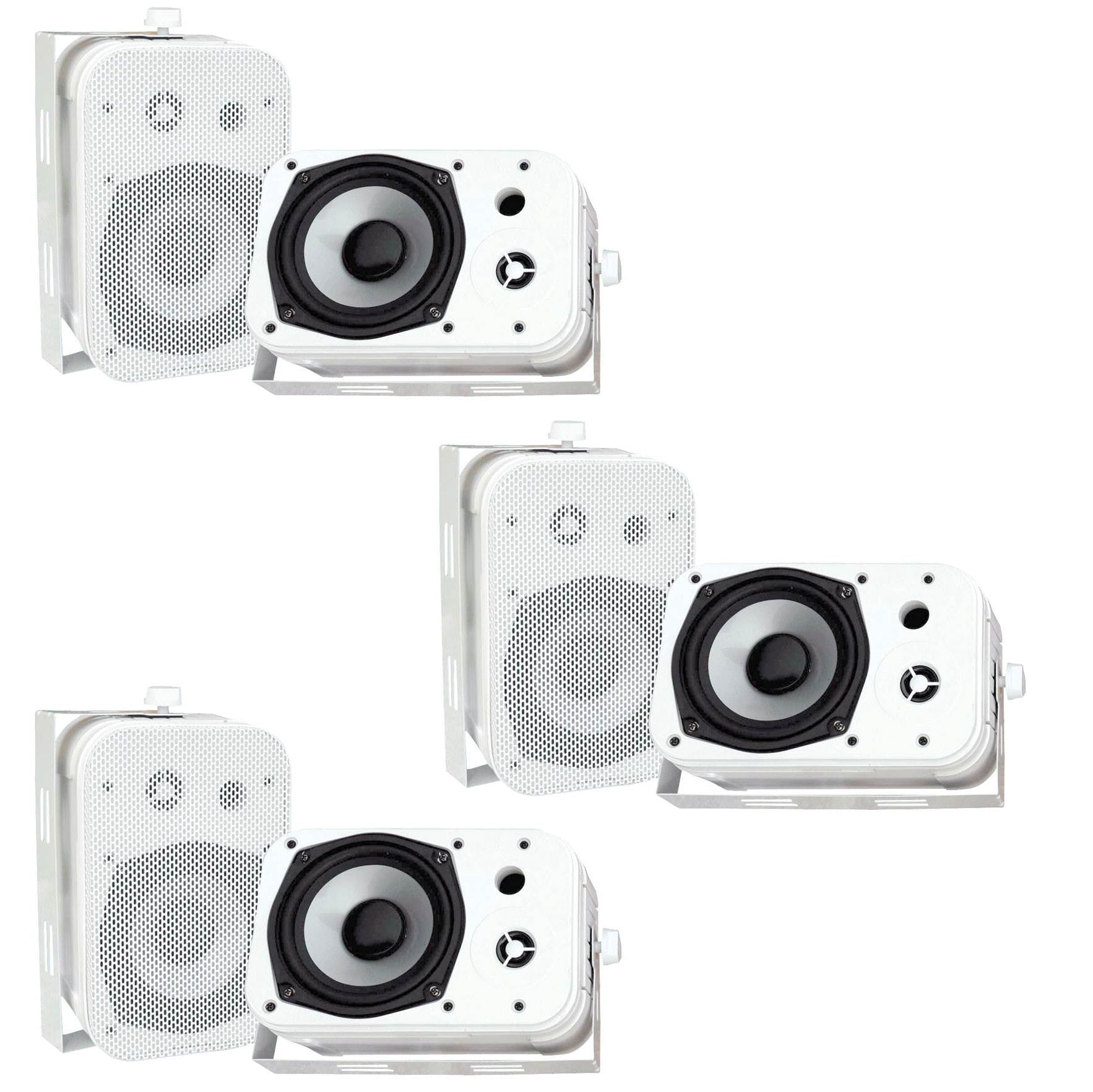 2 PYLE  5.25" 2-Way White In/Outdoor Waterproof Home Theater Speakers (6 Pack)