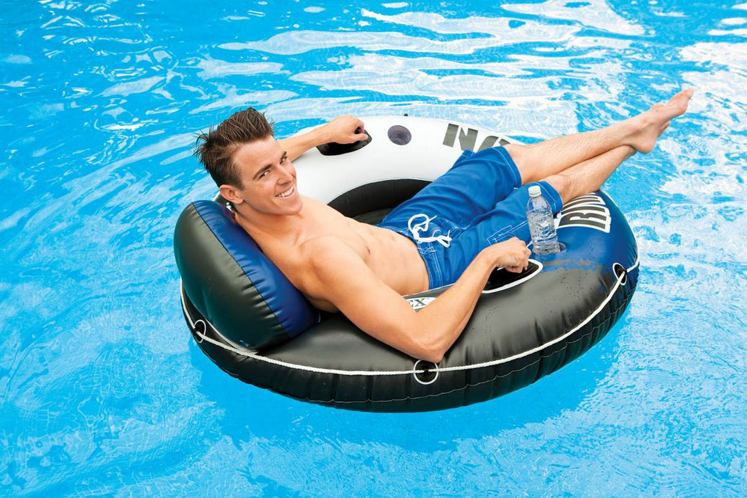 Intex River Run II Inflatable Pool Tube Float & Floating Lake Raft (3 Pack)