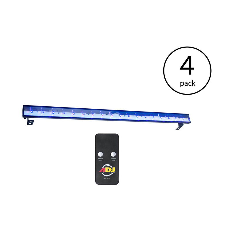 American DJ Eco UV Bar Plus IR Ultraviolet LED Black Light Wash Fixture (4 Pack)