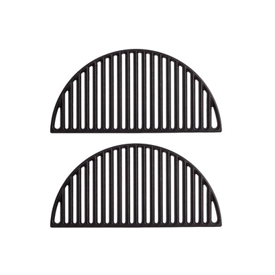 Kamado Joe Big Joe Half Moon Cast Iron Grill Grate Cooking Rack, Black (2 Pack)