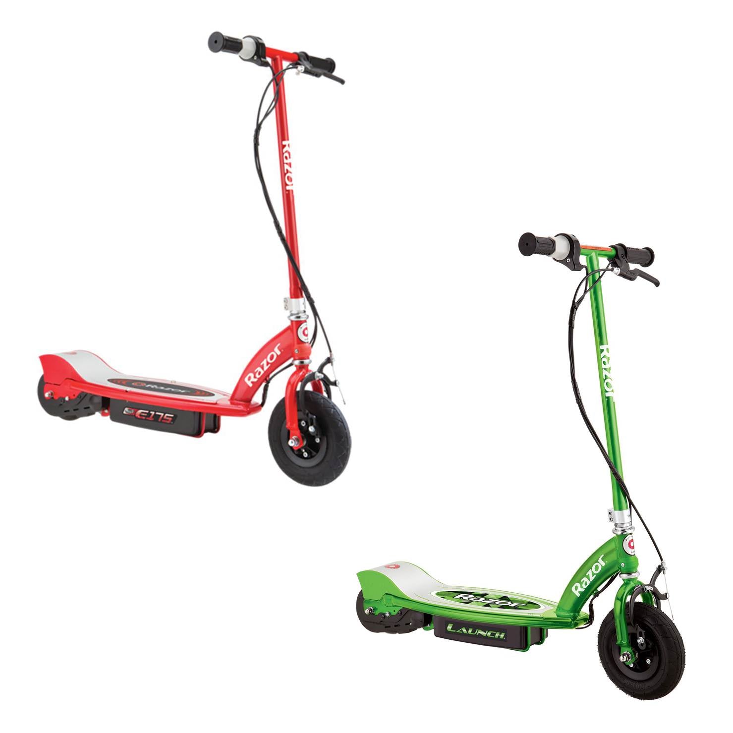 Razor E175 Kid Ride On 24V Motorized Electric Powered Scooters, 1 Red & 1 Green