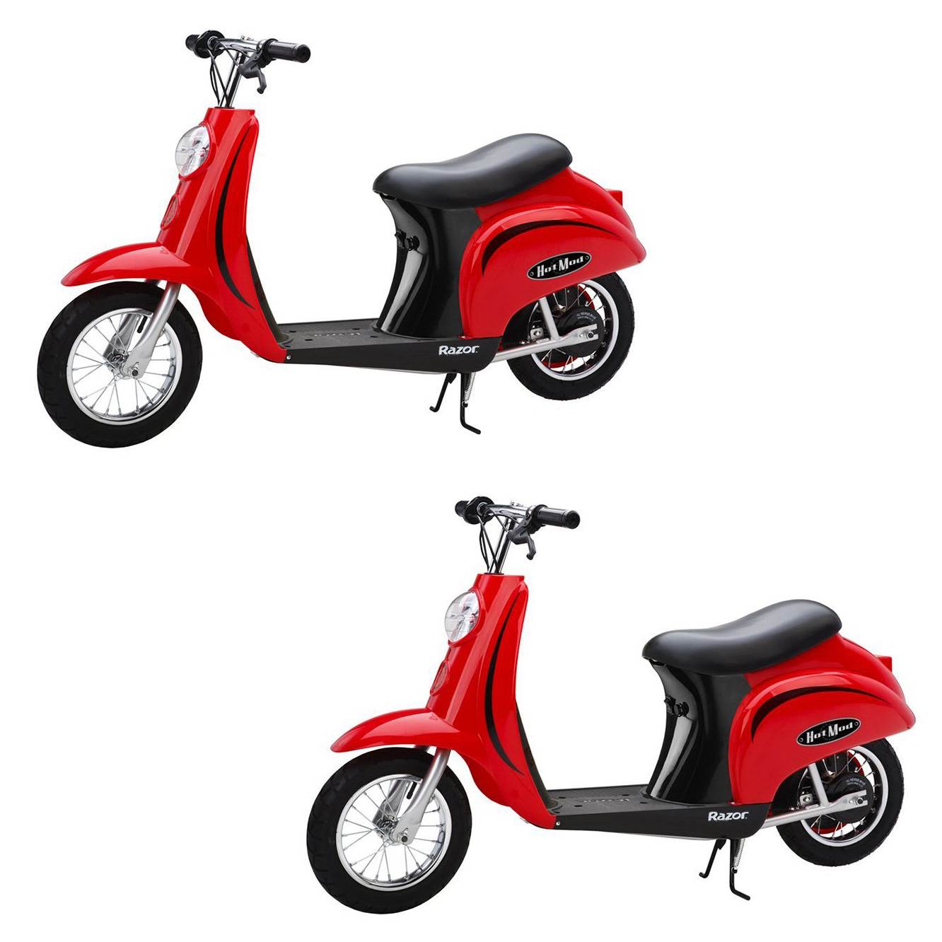 Razor Pocket Mod Miniature Euro 24 Volt Electric Retro Scooter, Red (2 Pack)
