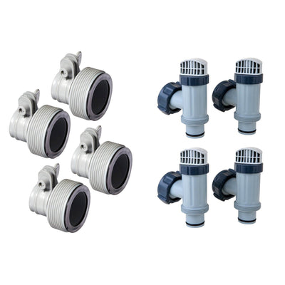 Intex Hose Adapter B w/ Collar (2 Pack), Above Ground Plunger Valves (2 Pack)