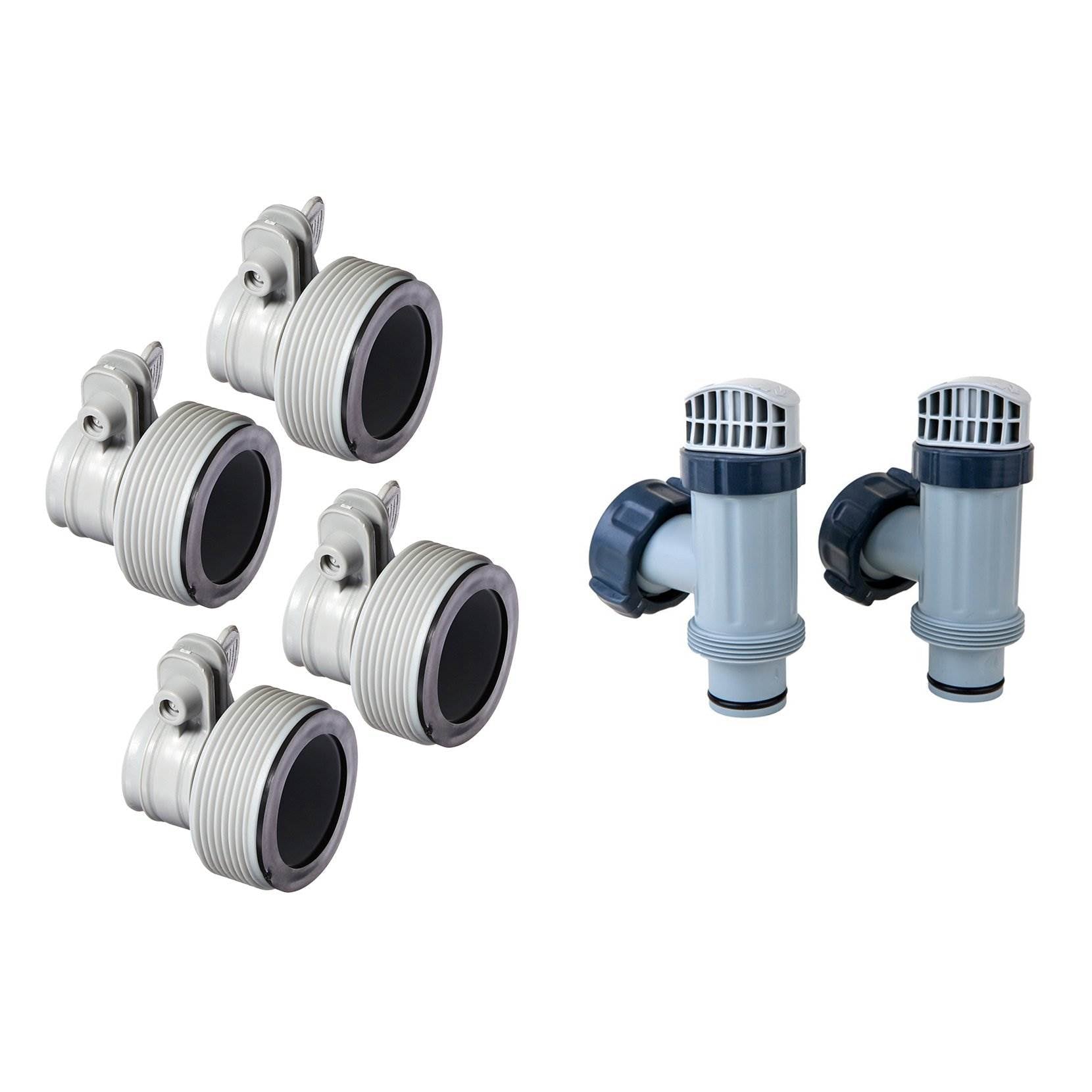 Intex Hose Adapter B (Pair), Above Ground Plunger Valves with Gaskets (2 Pack)