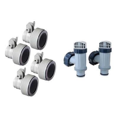 Intex Hose Adapter B (Pair), Above Ground Plunger Valves with Gaskets (2 Pack)