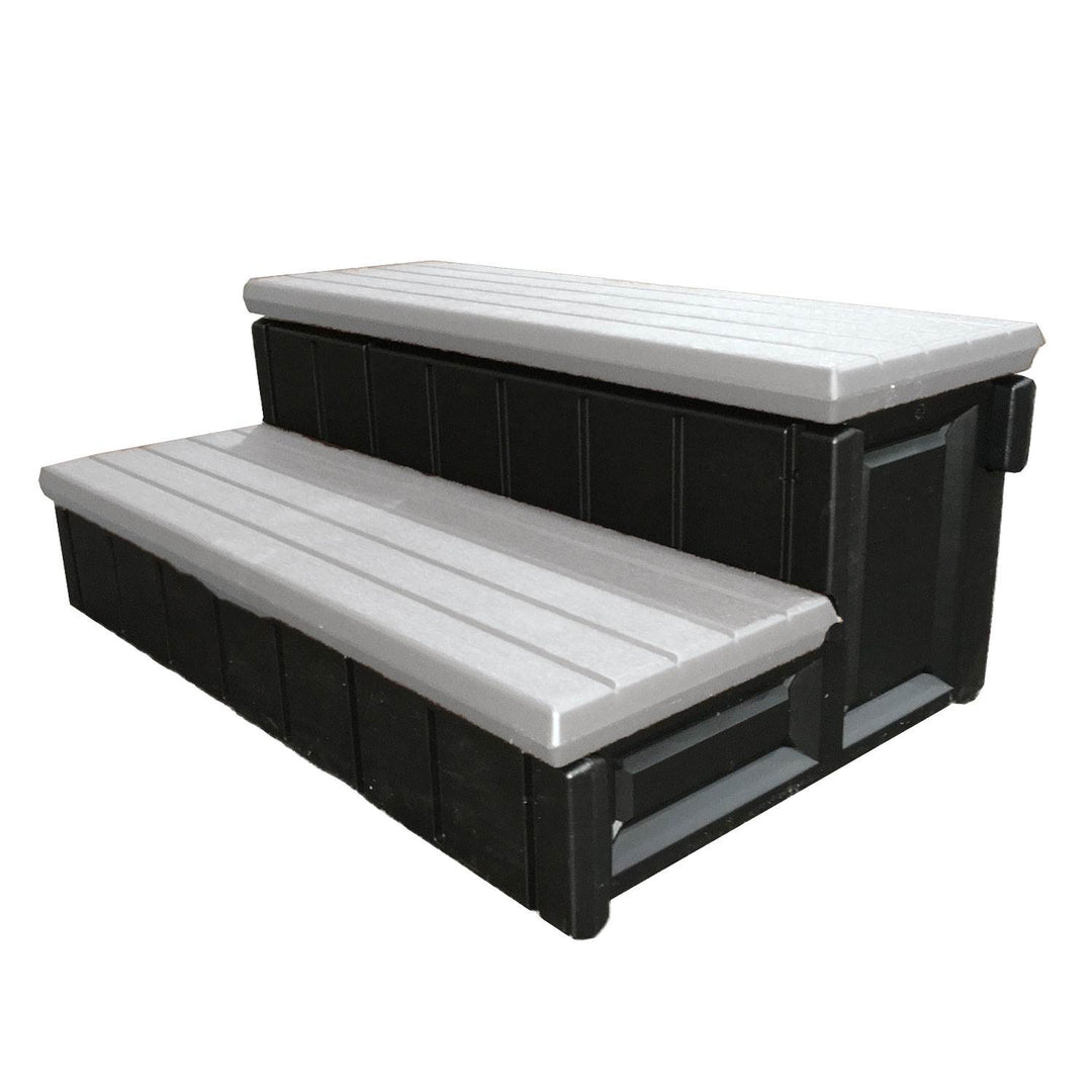 Confer Plastics Leisure Accents Deluxe 36 Inch Spa Hot Tub Steps, Gray (2 Pack)