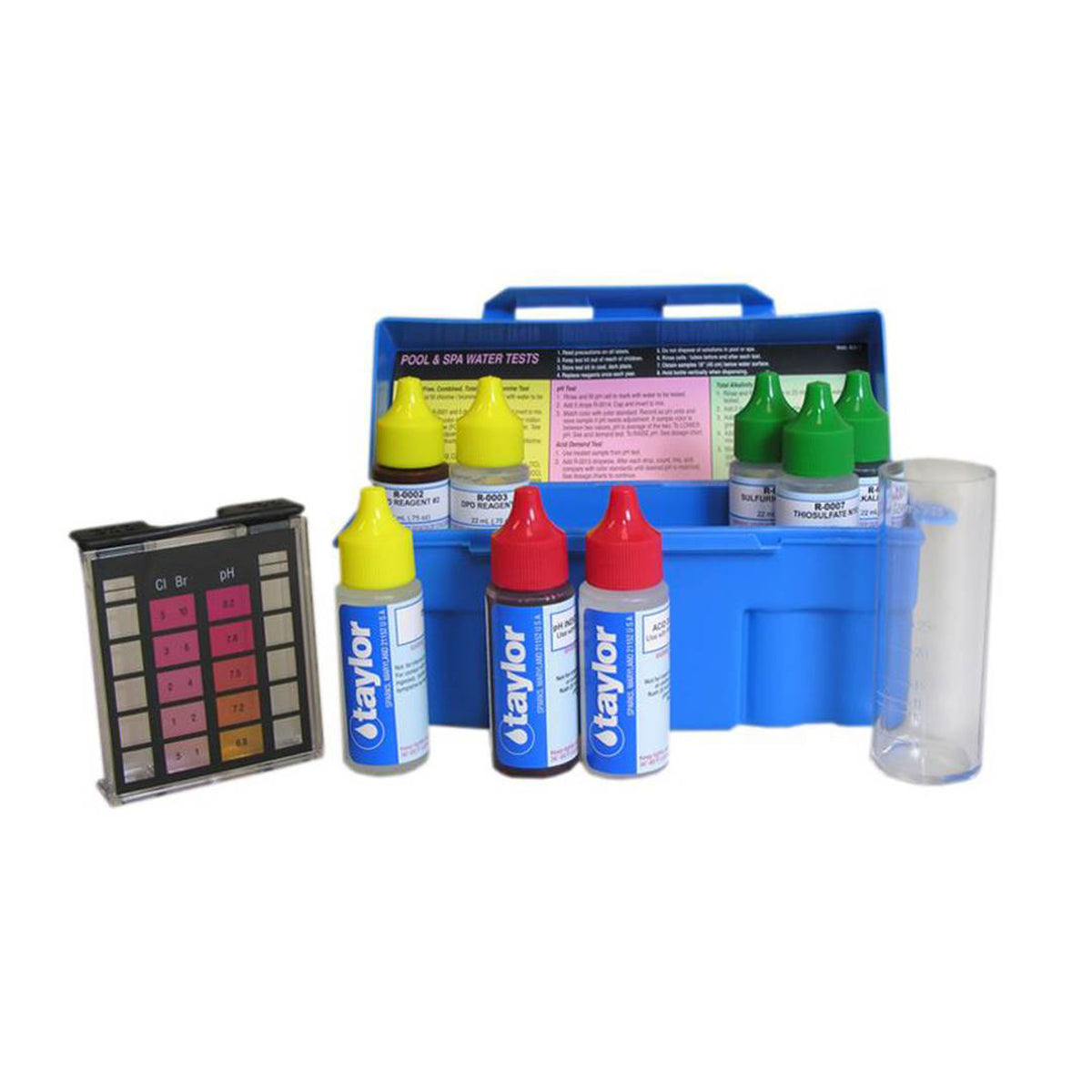 Taylor Swimming Pool & Spa Water 4-In-1 Chlorine Bromine pH Test Kit (2 Pack)