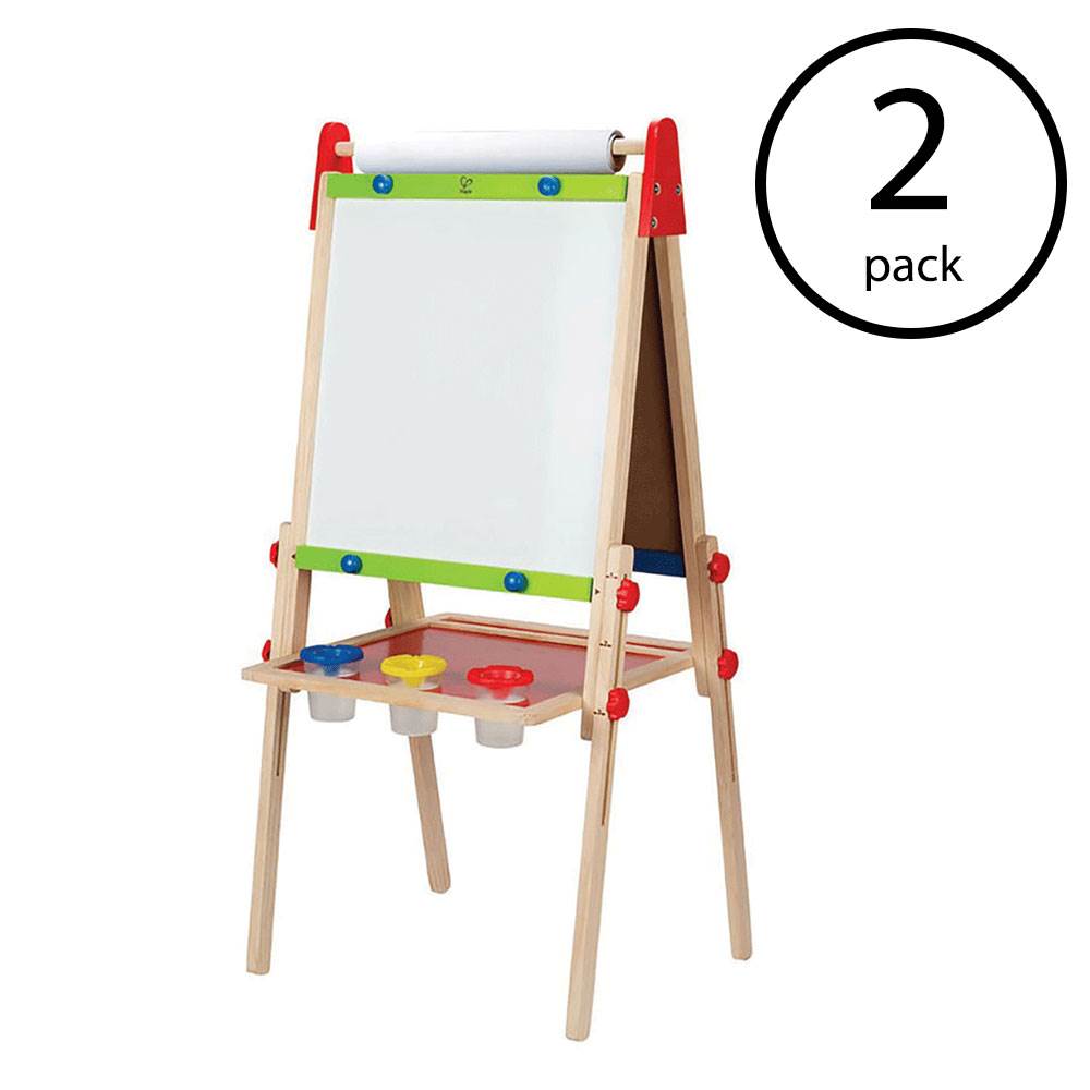 Hape Magnetic All in 1 Kids Drawing Painting Art Board Wooden Easel (2 Pack)