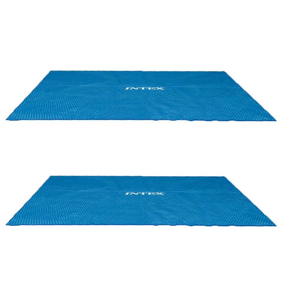 Intex 9 x 18 Foot Rectangular Solar Frame Set Swimming Pool Cover (2 Pack)