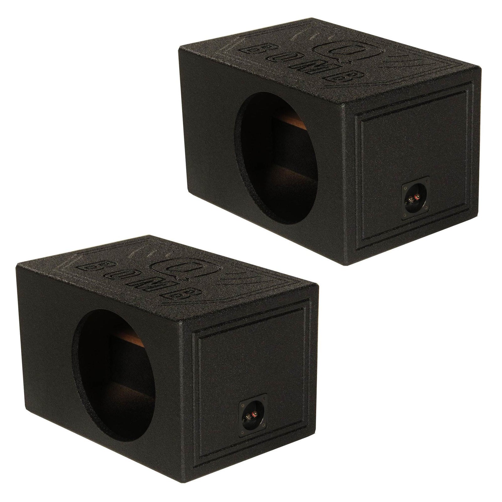 Q-Power QBOMB10VL Single 10" Vented Ported Car Subwoofer Box Enclosure (2 Pack) - VMInnovations