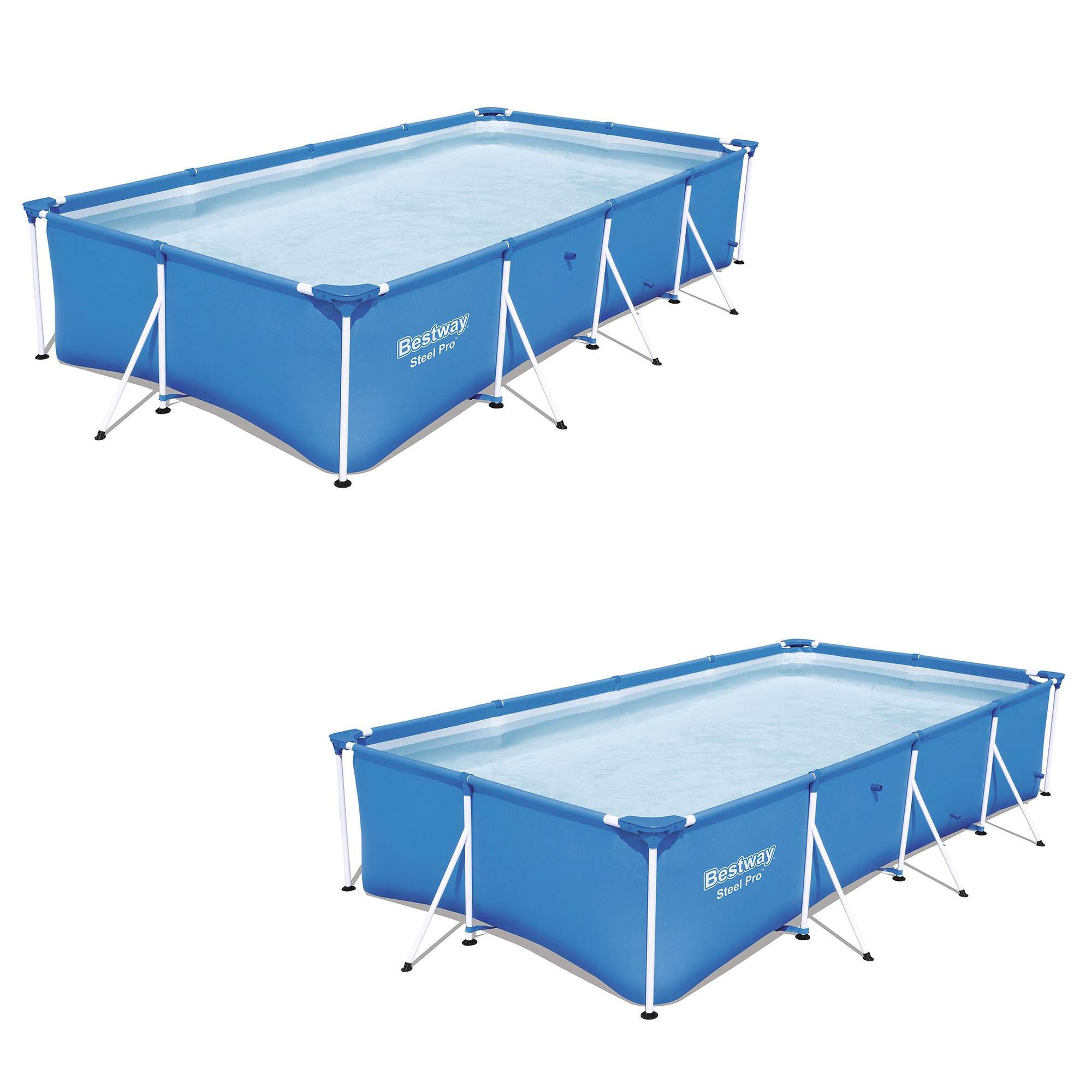 Bestway Steel Pro 13ft x 7ft x 32in Rectangular Frame Above Ground Pool (2 Pack) - VMInnovations