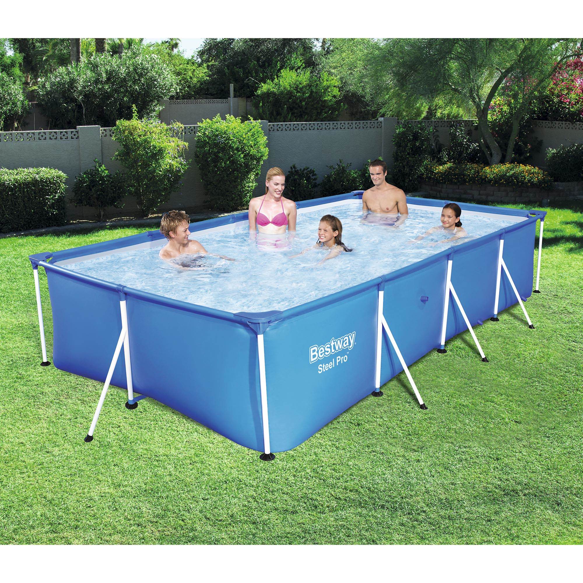 Bestway Steel Pro 13ft x 7ft x 32in Rectangular Frame Above Ground Pool (2 Pack)