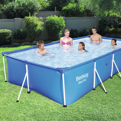Bestway Steel Pro 13ft x 7ft x 32in Rectangular Frame Above Ground Pool (2 Pack)