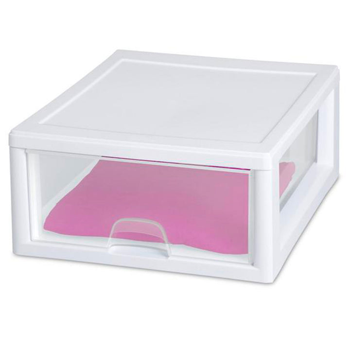 Sterilite 16 Quart Clear Plastic Stacking Storage Drawer Container Box, 18 Pack