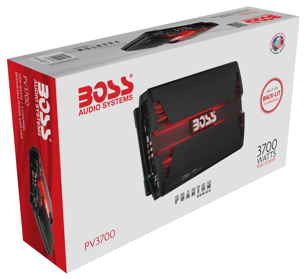 Boss PV3700 3700W 5 Channel Car Audio Amplifier Power LED Amp + Remote (2 Pack)