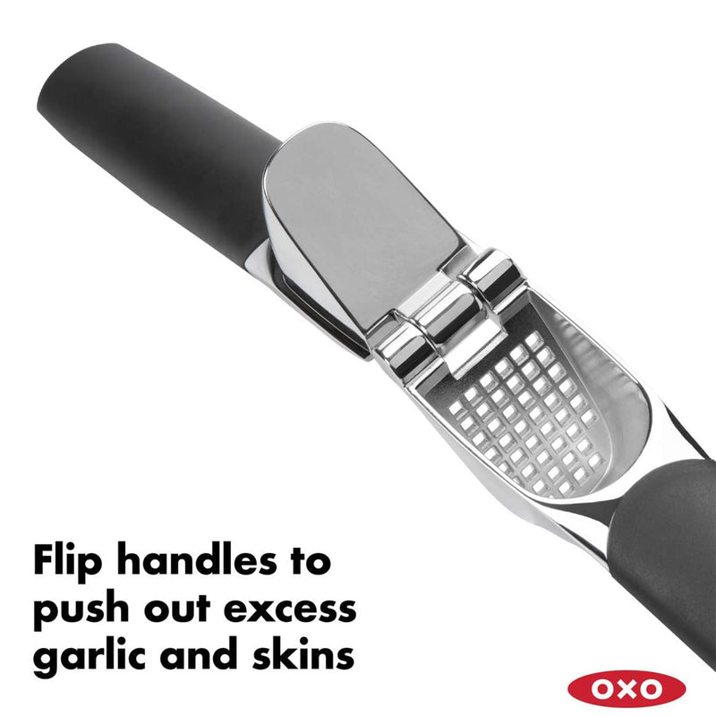 OXO Good Grips One Size Non Slip Soft Handled Kitchen Garlic Press, Black