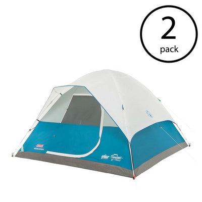 Coleman Longs Peak 6 Person Fast Pitch Family 10' x 10' Camping Tent (2 Pack)