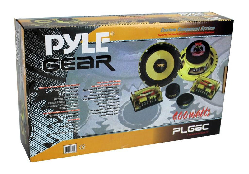 PYLE PLG6C 6.5" 400W 2 Way Car Audio Component Speakers Set Power System (Used)