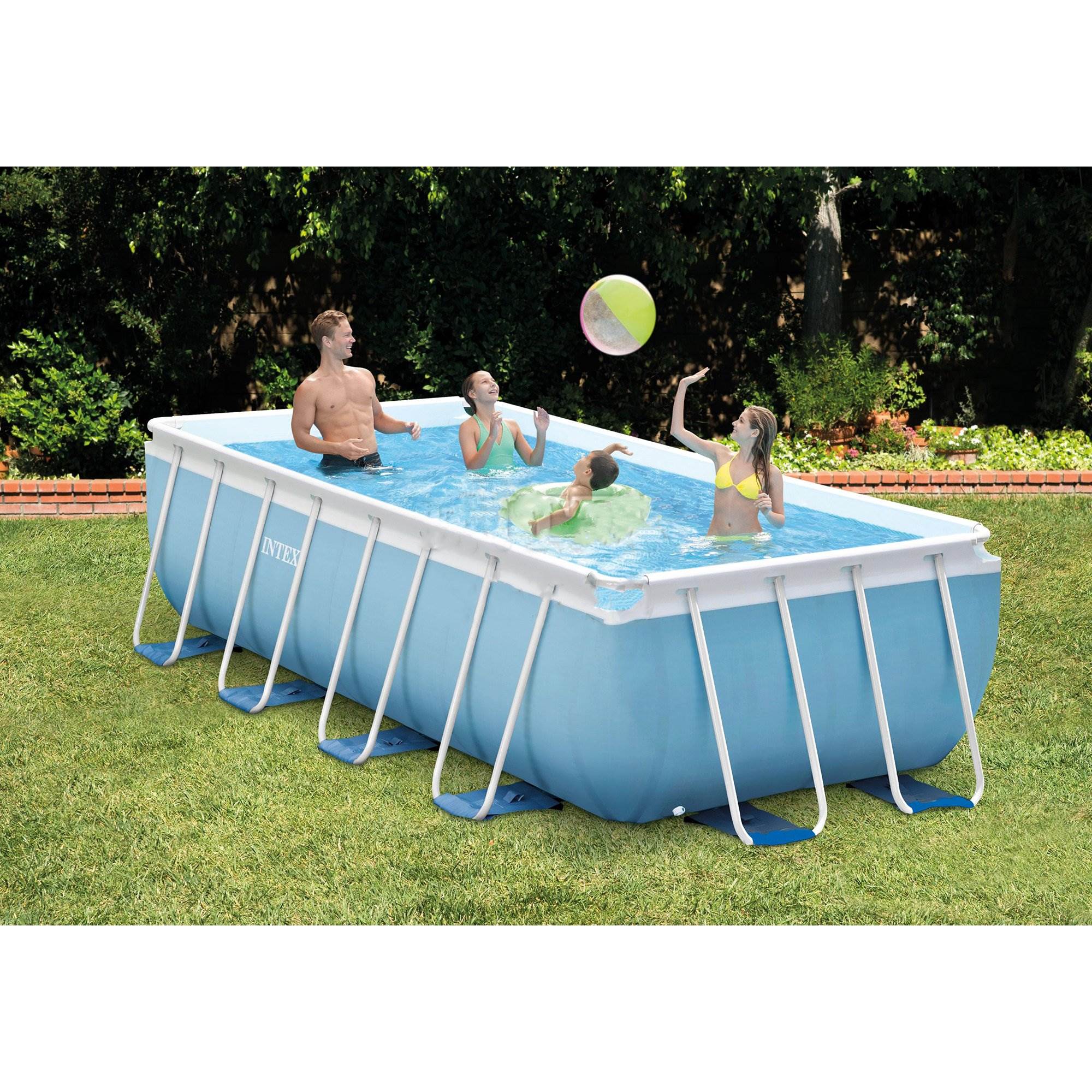 Intex 16' x 8' x 42" Rectangular Above Ground Swimming Pool w/ Pump Set (2 Pack)