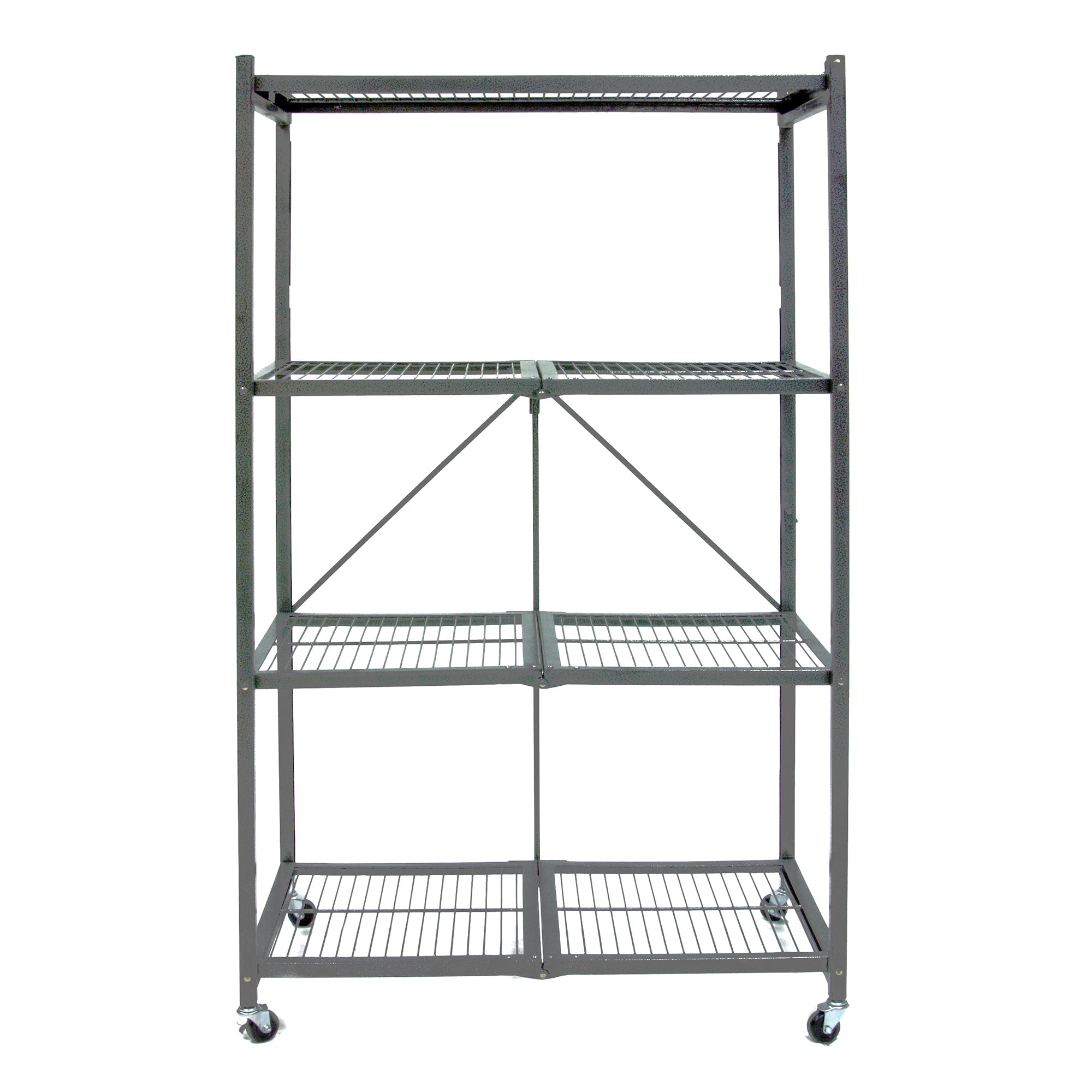 Origami 4 Tier Multipurpose Folding Storage Organizing Rack with Wheels (2 Pack) - VMInnovations
