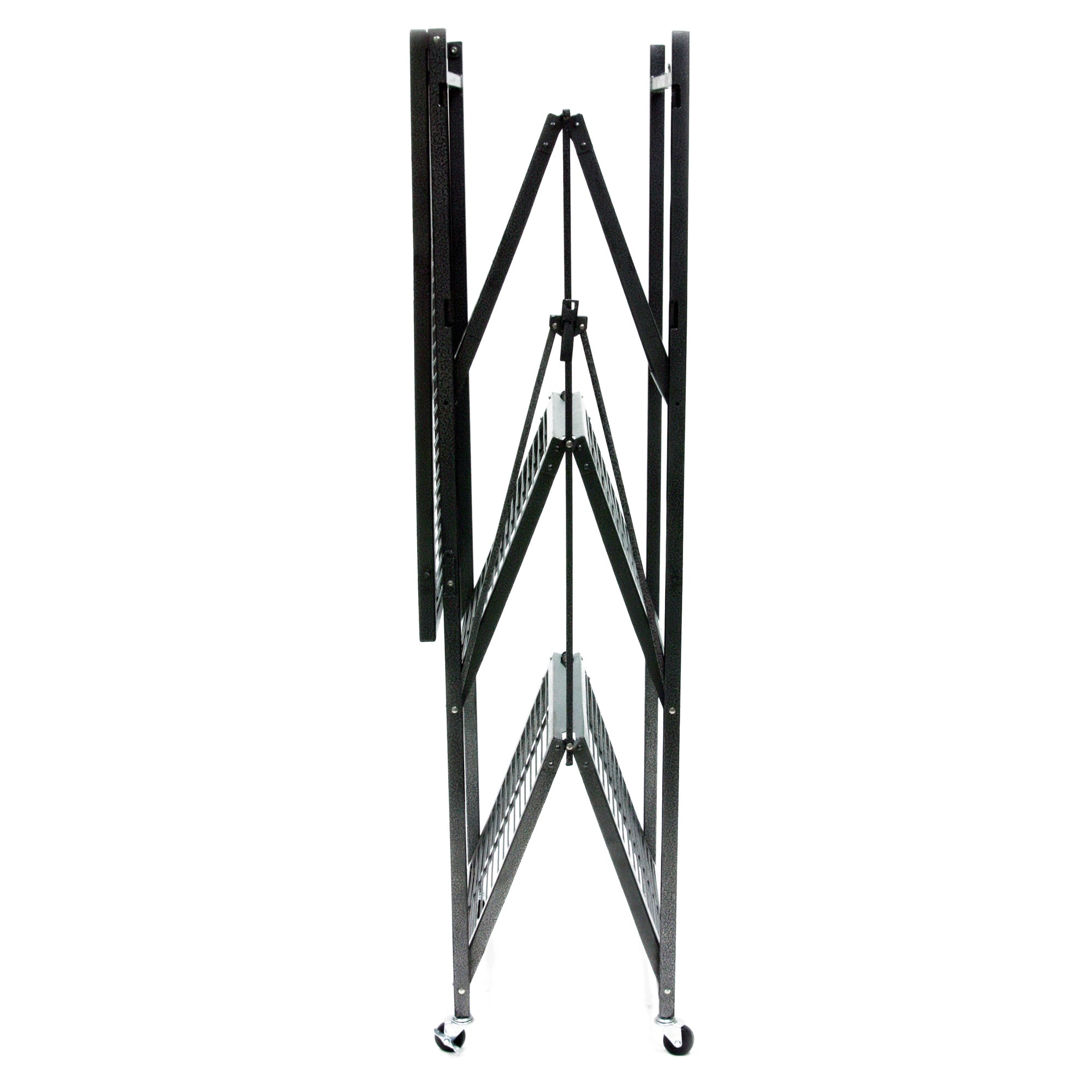Origami 4 Tier Multipurpose Folding Storage Organizing Rack with Wheels (2 Pack) - VMInnovations