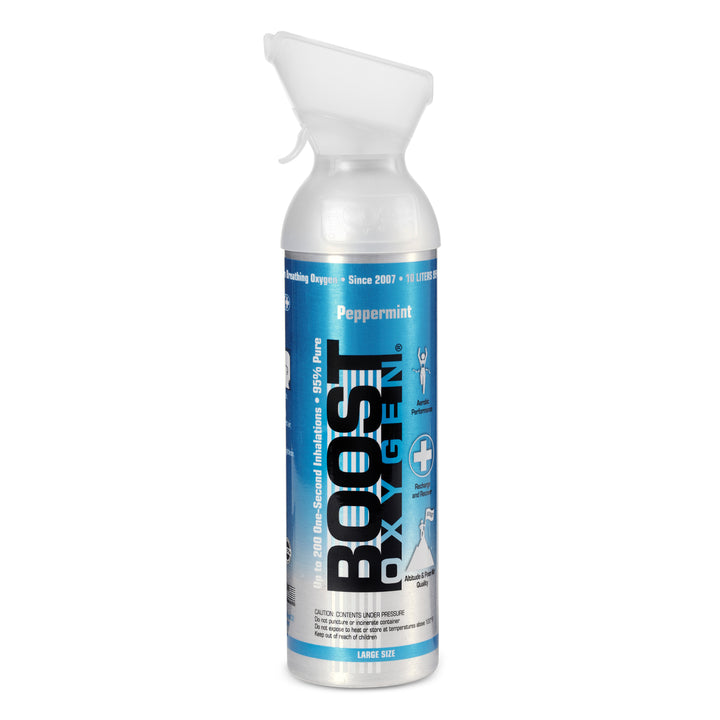 Boost Oxygen 3, 5, & 10L Supplemental Oxygen Can Bottle w/Mouthpiece, Peppermint - VMInnovations