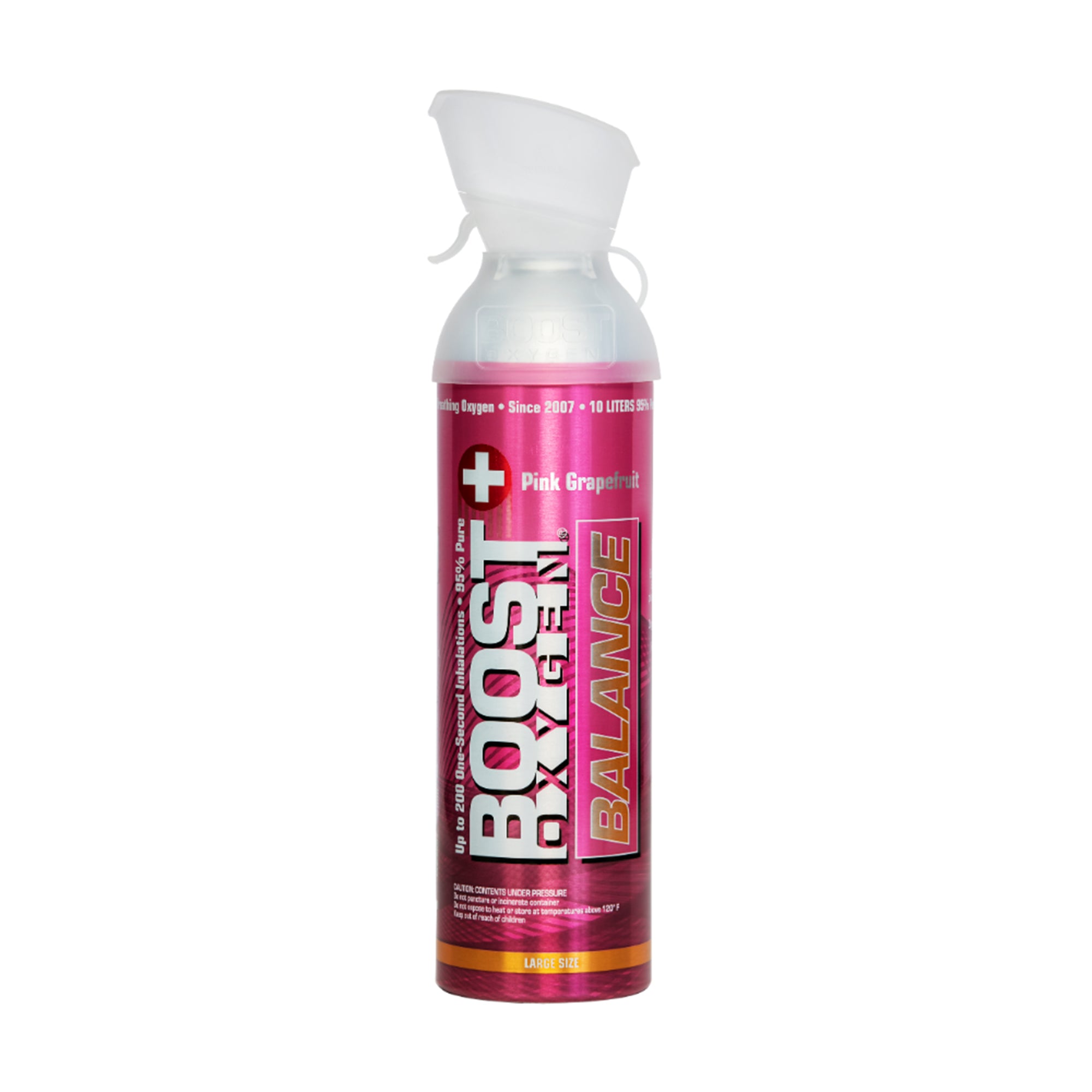 Large 10-Liter Boost Oxygen Natural Portable Pure Canned Oxygen, Pink Grapefruit