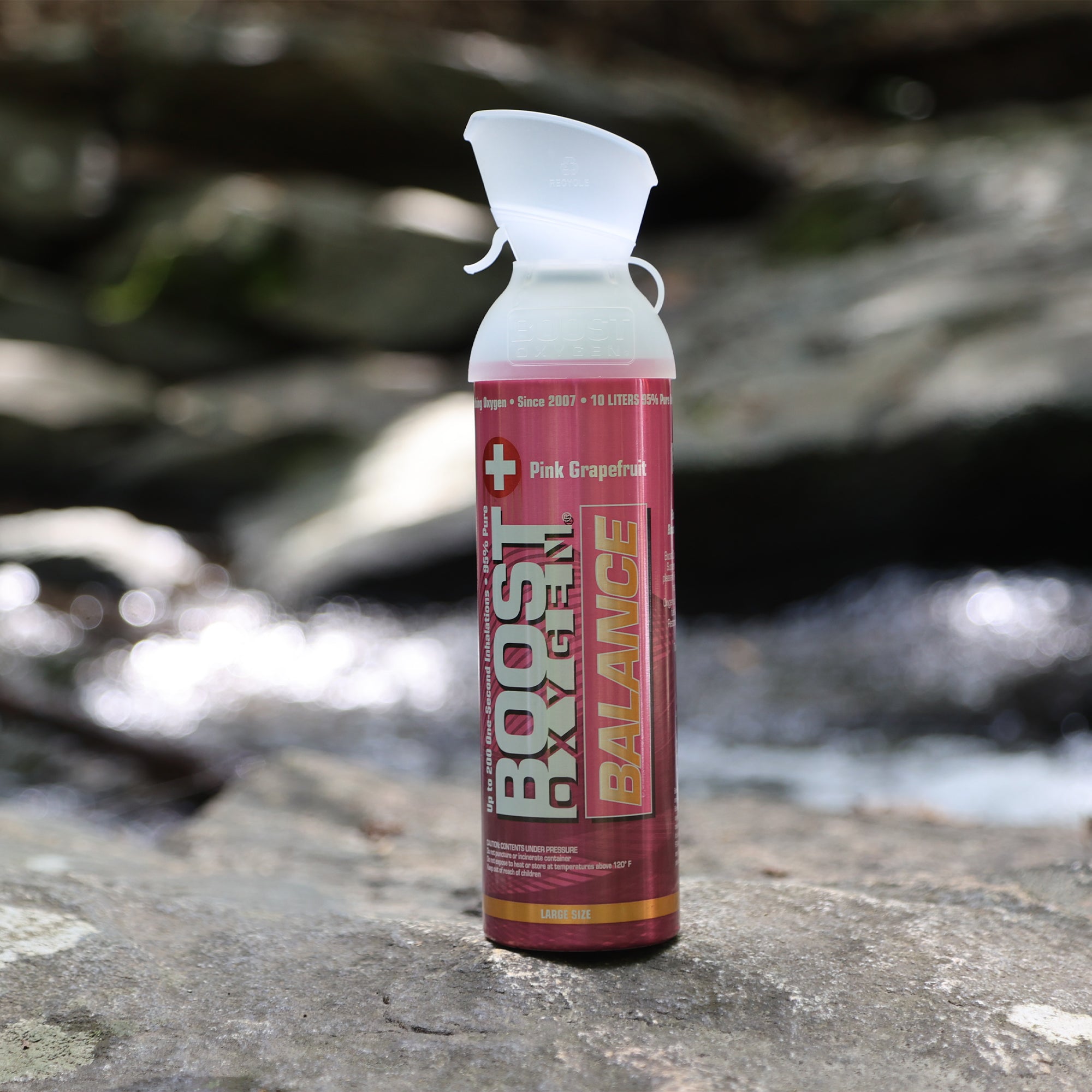 Large 10-Liter Boost Oxygen Natural Portable Pure Canned Oxygen, Pink Grapefruit