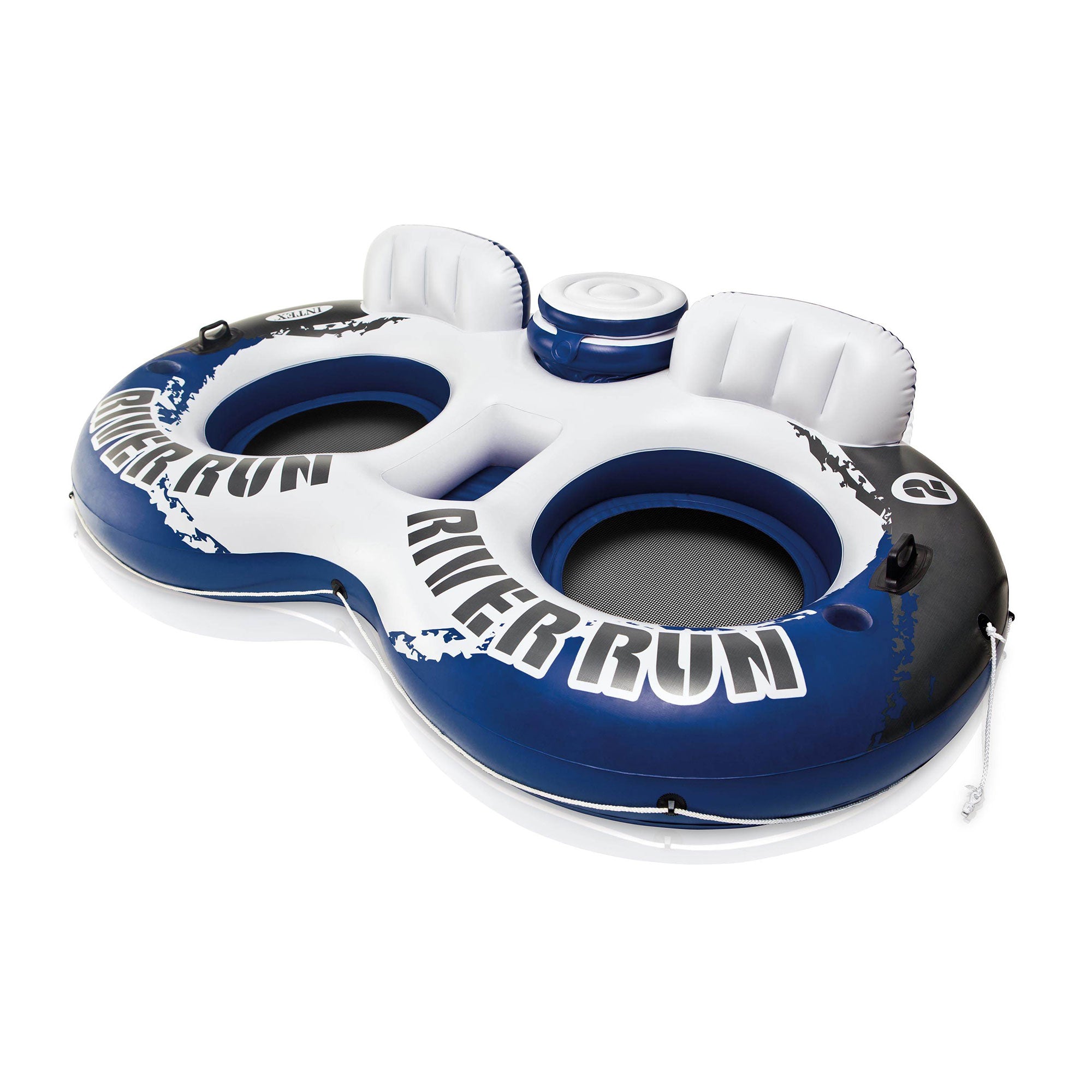 Intex River Run II Inflatable 2 Person Floating Lounge & Mega Chill Drink Cooler - VMInnovations