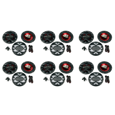 Boss 6.5 In 300 Watt 3-Way Car Coaxial Audio Red Stereo Speakers (Pair) 6 Pack