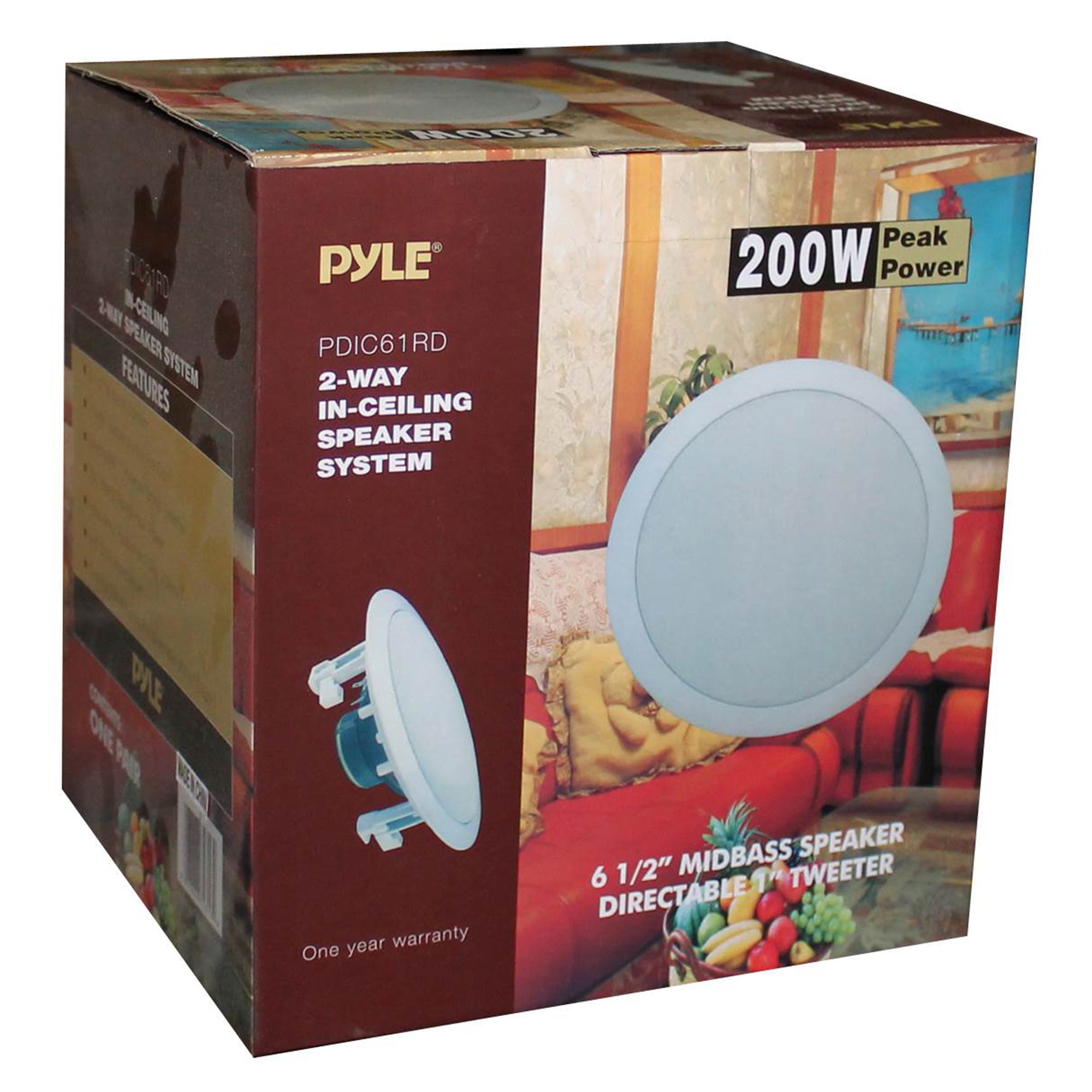 PYLE PRO 6.5'' 200W 2-Way In-Ceiling/Wall Speaker System White (2 Pack) (Used) - VMInnovations