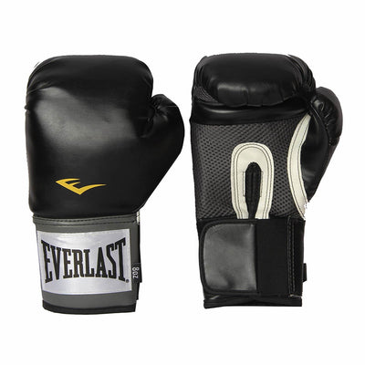 Everlast Pro Style Full Mesh Palm Training Boxing Gloves Size 8 Ounces, Black