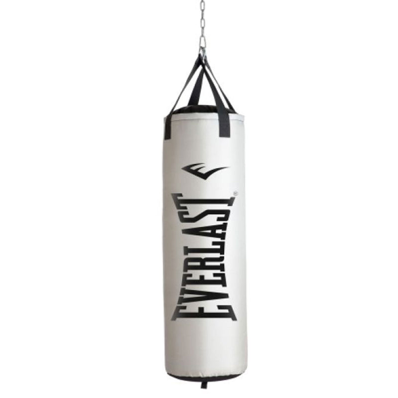 Everlast Nevatear Workout 60 Pound Heavy Boxing Punching Bag, Platinum (Used)