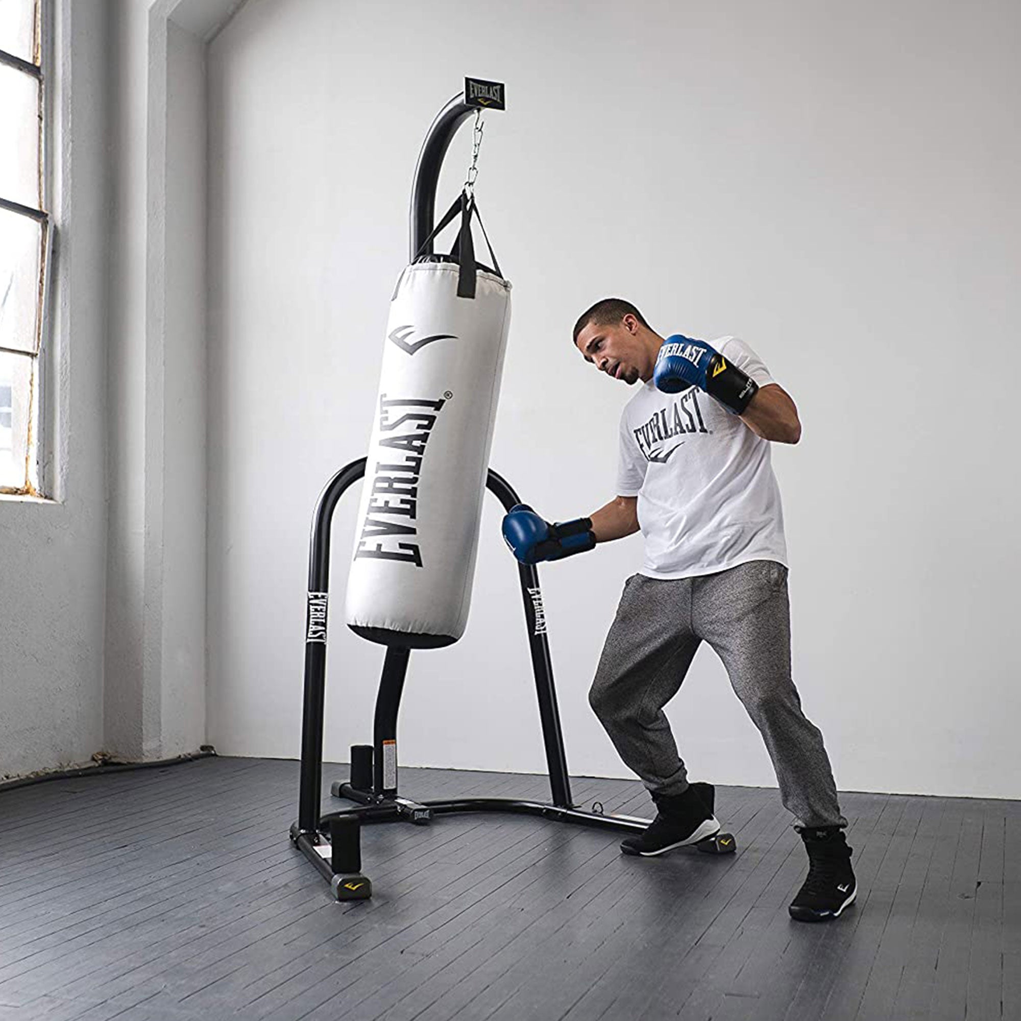 Everlast Nevatear Fitness Workout 60 lb Heavy Punching Bag, Platinum (Open Box) - VMInnovations